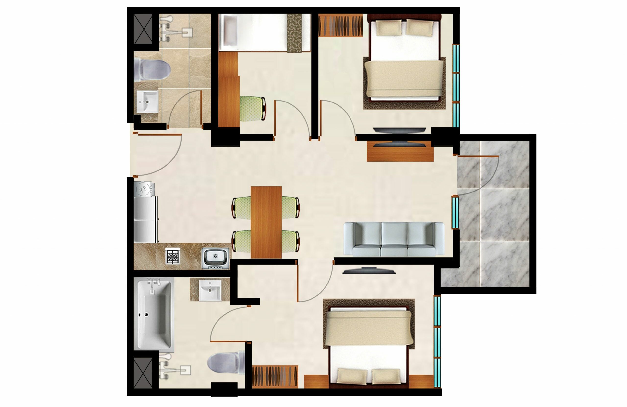 3 Bedroom 3 Bedroom